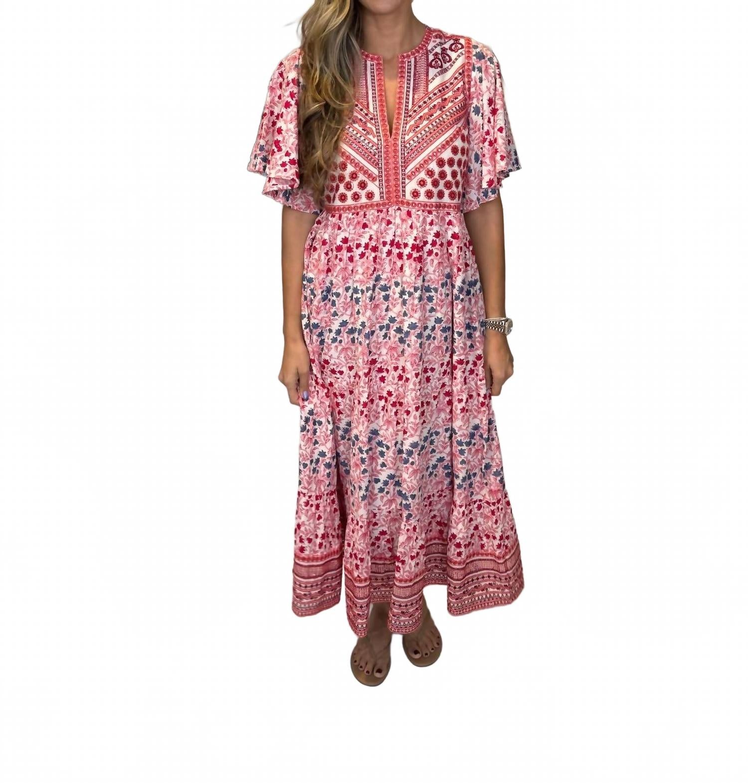 Розовое макси-платье с V-образным вырезом Oliphant
Розовое макси-платье с V-образным вырезом Oliphant