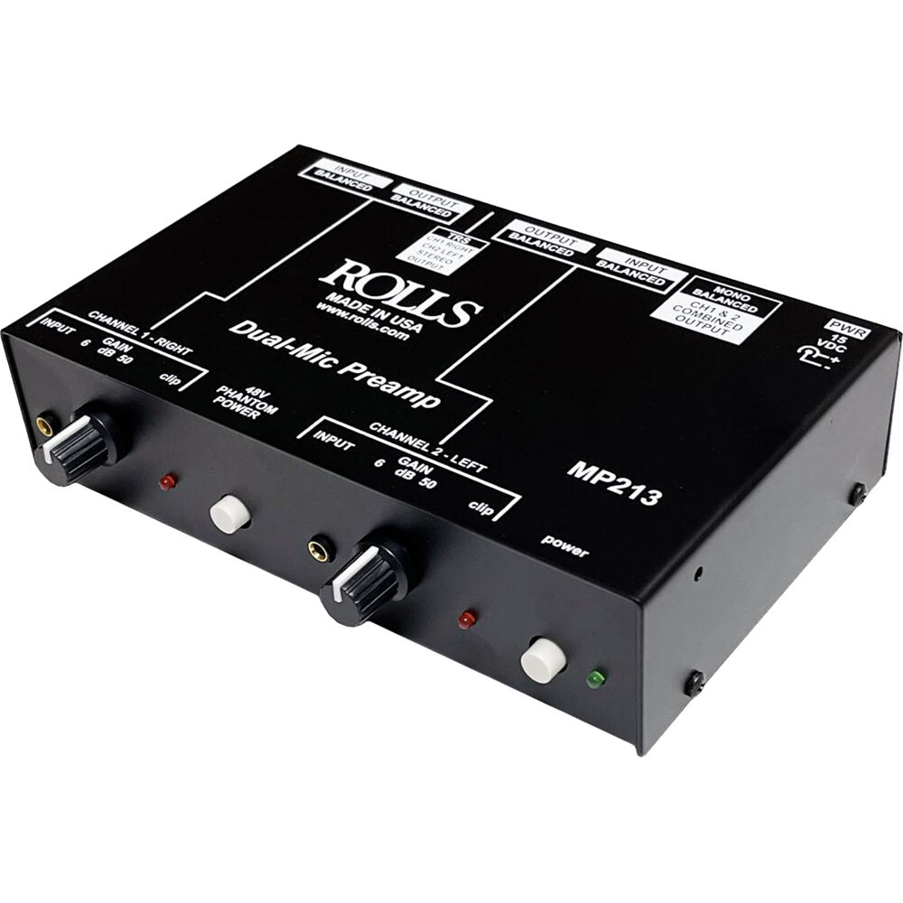 Микрофонный предусилитель Rolls MP213 Two-Channel Microphone Preamp MP213
Микрофонный предусилитель Rolls MP213 Two-Channel Microphone Preamp MP213