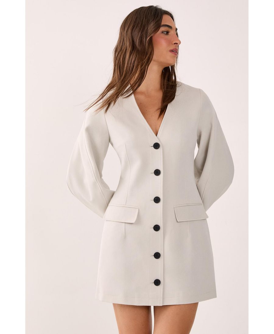 Женское мини-платье-блейзер на пуговицах Nasty Gal, Ecru
Женское мини-платье-блейзер на пуговицах Nasty Gal, Ecru