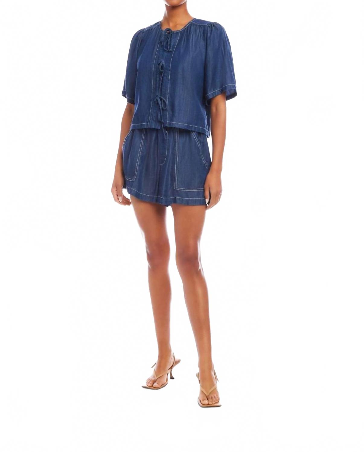 Топ Nadine с бантом в цвете индиго Fifteen Twenty
Топ Nadine с бантом в цвете индиго Fifteen Twenty