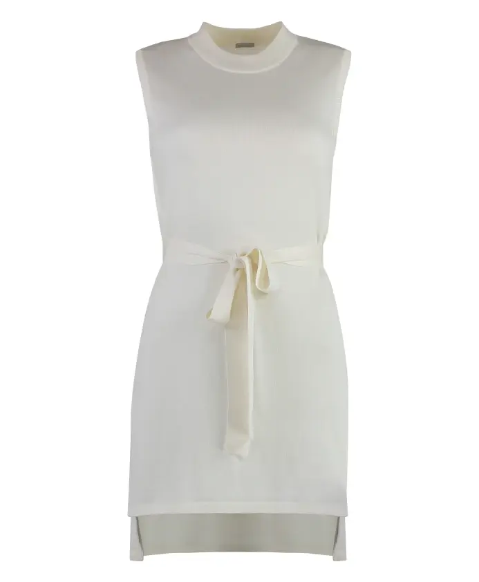 Трикотажное платье из шелкового хлопка с поясом Malo, бежевый
Трикотажное платье из шелкового хлопка с поясом Malo, бежевый