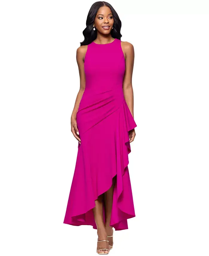 Женское платье Scuba без рукавов с рюшами и разрезом Betsy & Adam, розовый
Женское платье Scuba без рукавов с рюшами и разрезом Betsy & Adam, розовый