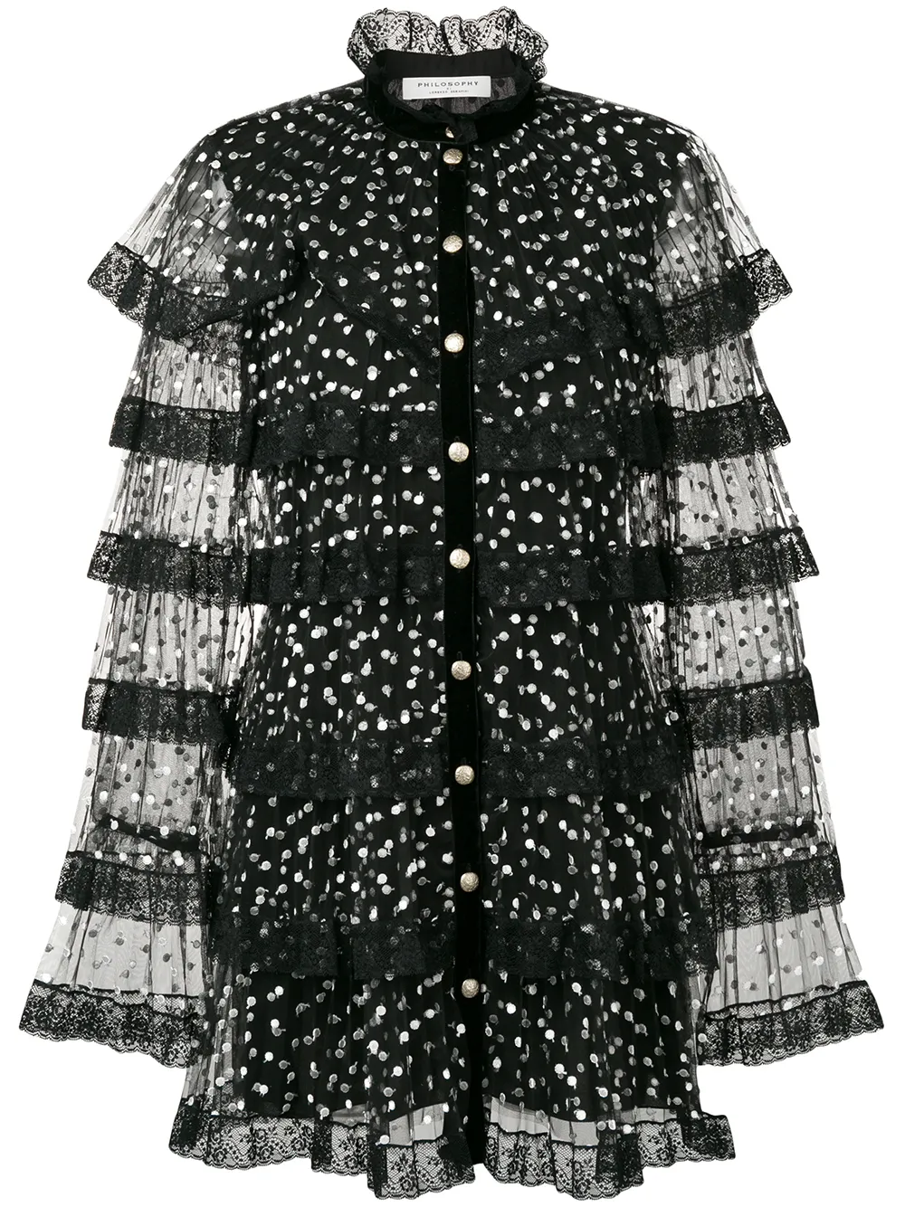 Прозрачное платье в горох Philosophy Di Lorenzo Serafini, черный
Прозрачное платье в горох Philosophy Di Lorenzo Serafini, черный