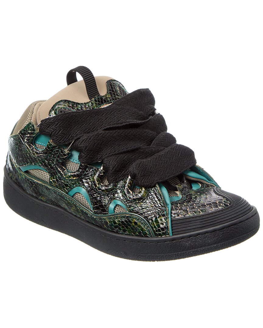 LANVIN Curb Кроссовки из кожи с тиснением под змею, зеленый
LANVIN Curb Кроссовки из кожи с тиснением под змею, зеленый