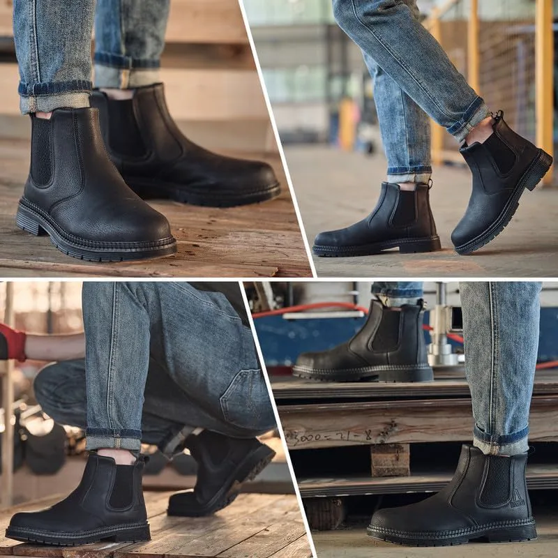 Унисекс ботинки Челси с стальным носком для взрослых, мужская рабочая обувь для промышленного строительства, водонепроницаемые, легкие, удобные, противоскользящие защитные ботинки ZBVB, черный
Унисекс ботинки Челси с стальным носком для взрослых, мужская рабочая обувь для промышленного строительства, водонепроницаемые, легкие, удобные, противоскользящие защитные ботинки ZBVB, черный