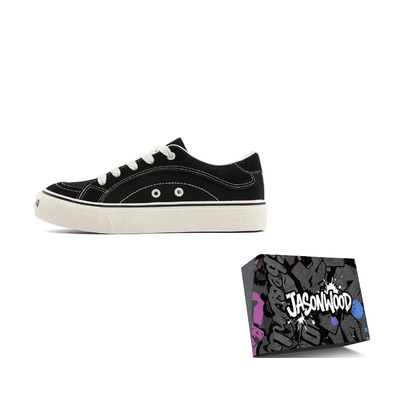 JASONWOOD Износостойкие легкие дышащие лоу-топ скейтбордские кроссовки мужские черные, цвет Black 
JASONWOOD Износостойкие легкие дышащие лоу-топ скейтбордские кроссовки мужские черные, цвет Black