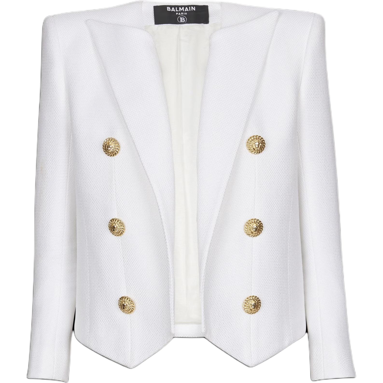 Длинный пиджак с длинными рукавами и пуговицами BALMAIN, белый
Длинный пиджак с длинными рукавами и пуговицами BALMAIN, белый