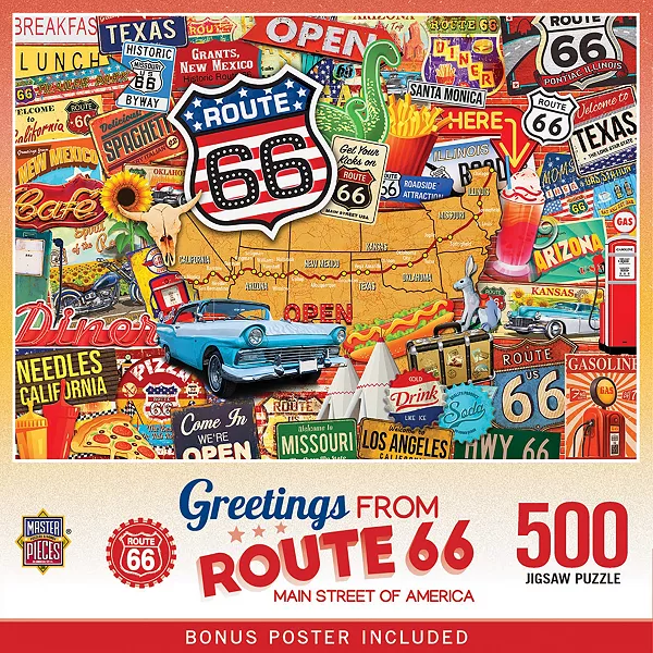 Привет с трассы 66 — пазл из 500 деталей Masterpieces Puzzles, multicolor
Привет с трассы 66 — пазл из 500 деталей Masterpieces Puzzles, multicolor