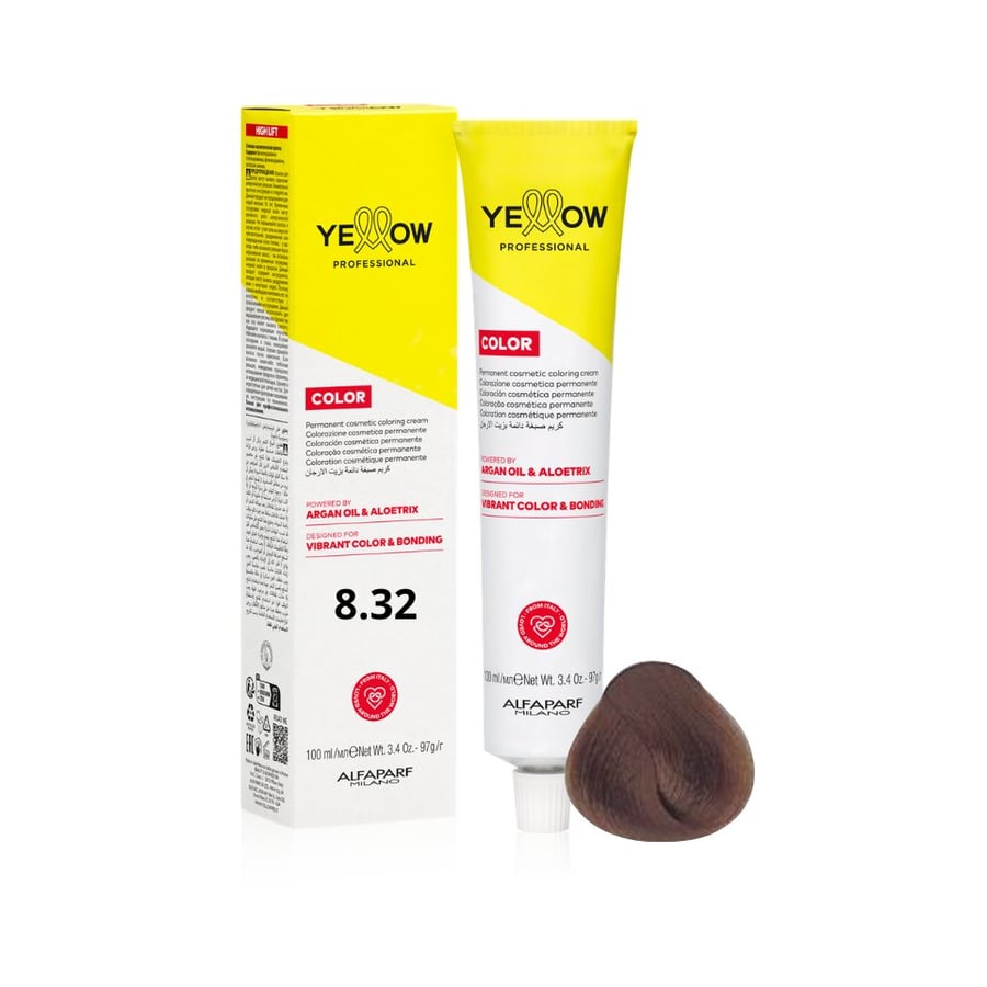 ALFAPARF YELLOW Краска для волос 8.32 - Светло-золотистый фиолетовый блондин - 100 мл - НОВИНКА
ALFAPARF YELLOW Краска для волос 8.32 - Светло-золотистый фиолетовый блондин - 100 мл - НОВИНКА