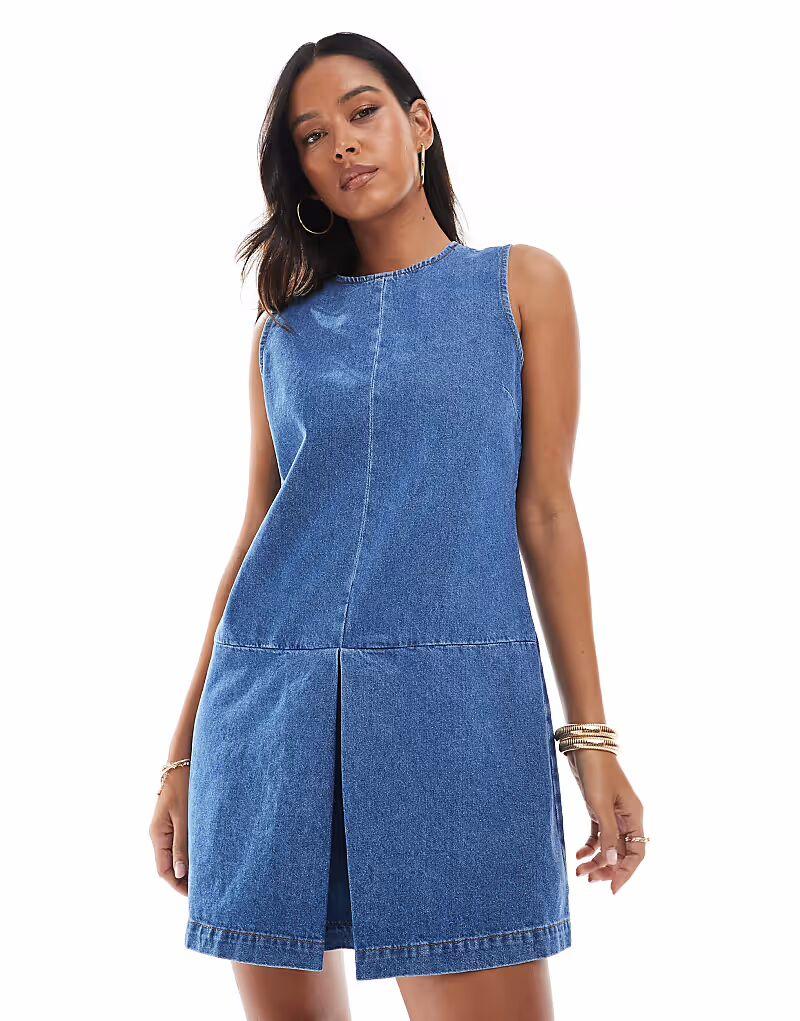 Платье-трапеция из денима ASOS DESIGN с заниженной талией и складками
Платье-трапеция из денима ASOS DESIGN с заниженной талией и складками