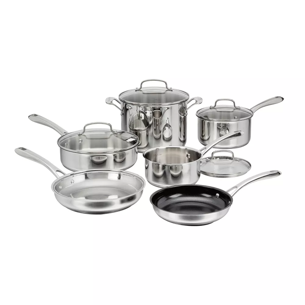 Cuisinart Cuisinart 10 предметов Классический набор посуды из нержавеющей стали
Cuisinart Cuisinart 10 предметов Классический набор посуды из нержавеющей стали