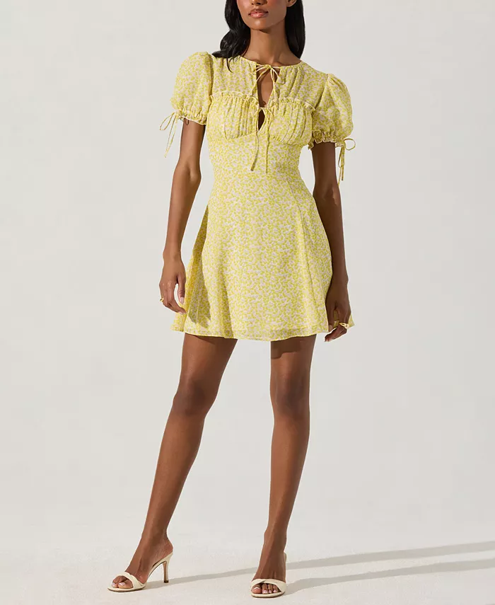 Женское платье с пышными рукавами и бантом ASTR the Label, желтый
Женское платье с пышными рукавами и бантом ASTR the Label, желтый