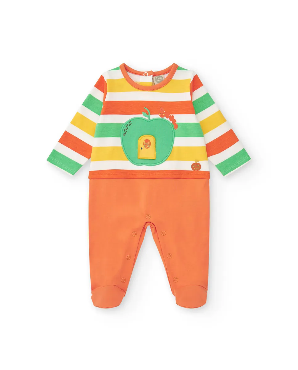 Полосатый комбинезон для мальчиков с аппликацией в виде яблока Tuc tuc, оранжевый
Полосатый комбинезон для мальчиков с аппликацией в виде яблока Tuc tuc, оранжевый