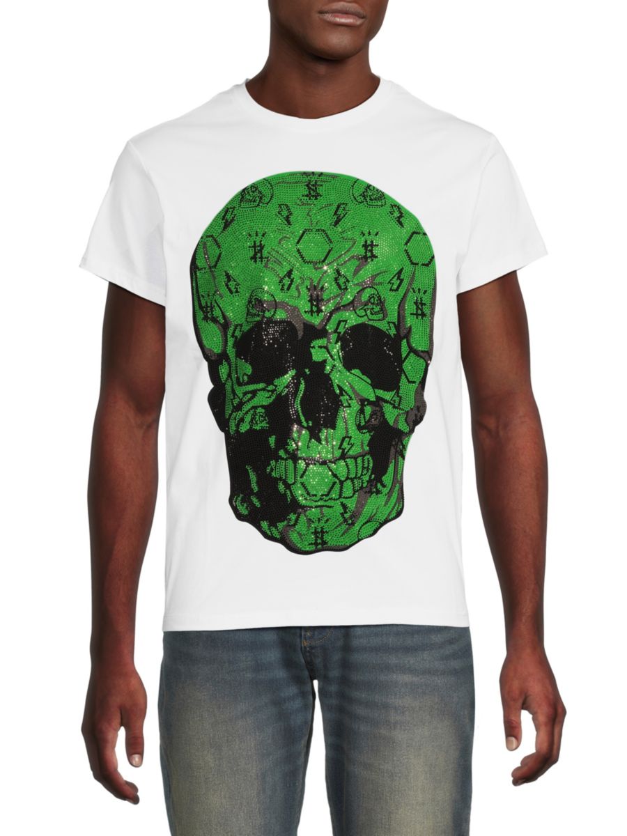 Футболка Garphic со стразами и черепом X Ray, белый 
Футболка Garphic со стразами и черепом X Ray, белый