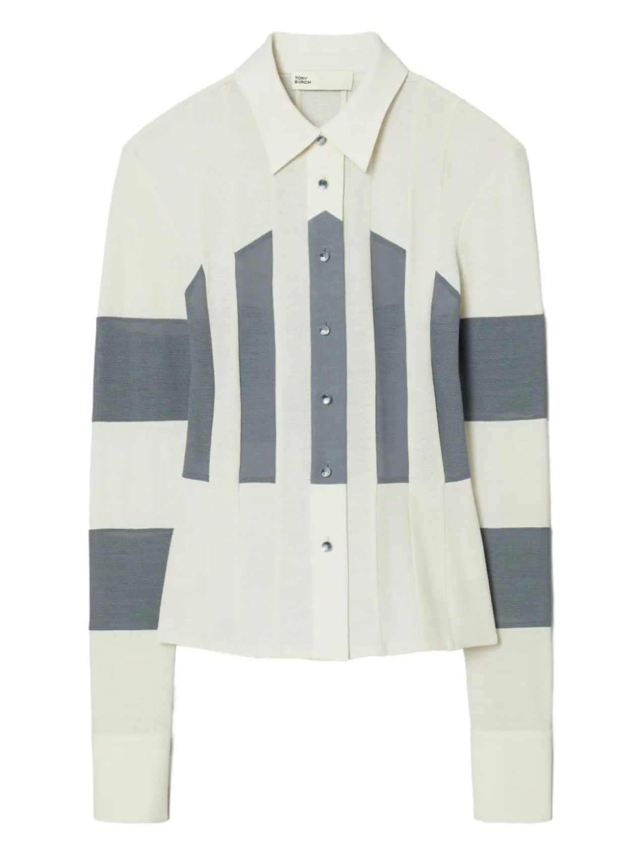 Tory Burch полосатая рубашка на пуговицах, белый 
Tory Burch полосатая рубашка на пуговицах, белый