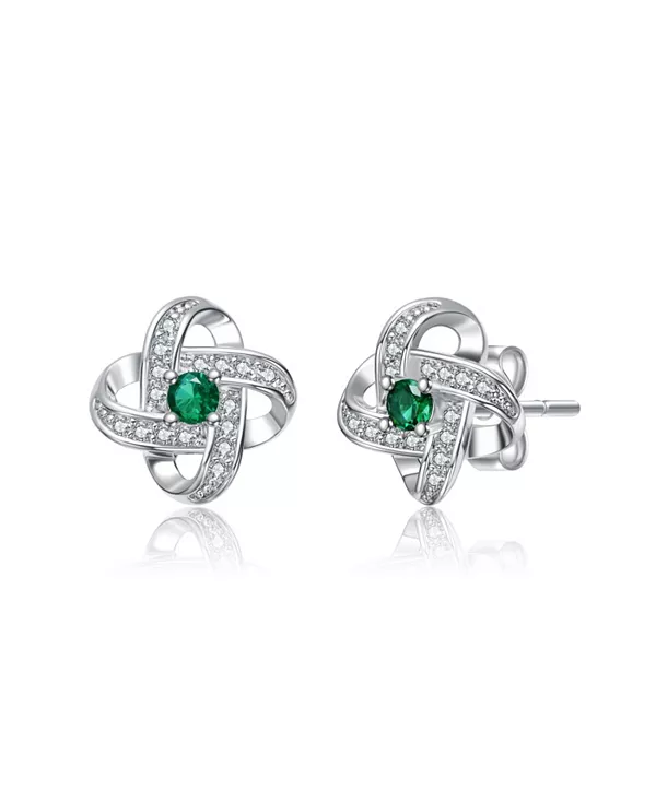 Серьги-Гвоздики с покрытием из белого золота и цветными кубическими цирконами в форме завитков Rachel Glauber, green
Серьги-Гвоздики с покрытием из белого золота и цветными кубическими цирконами в форме завитков Rachel Glauber, green