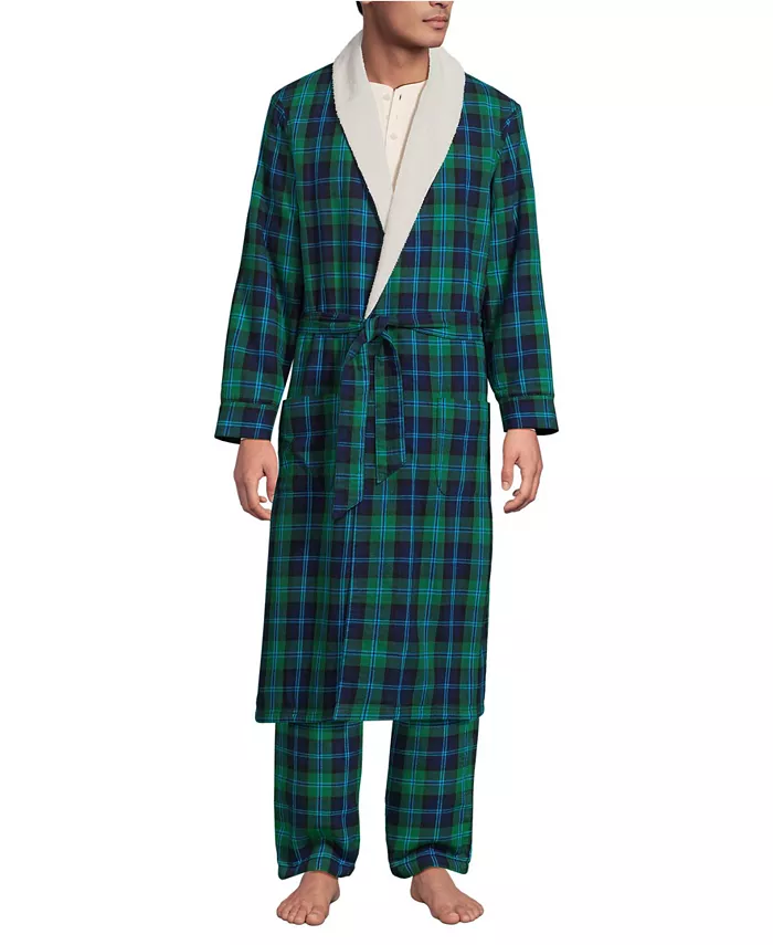 Мужской халат из фланели с высоким ворсом и флисовой подкладкой Lands' End, зеленый
Мужской халат из фланели с высоким ворсом и флисовой подкладкой Lands' End, зеленый