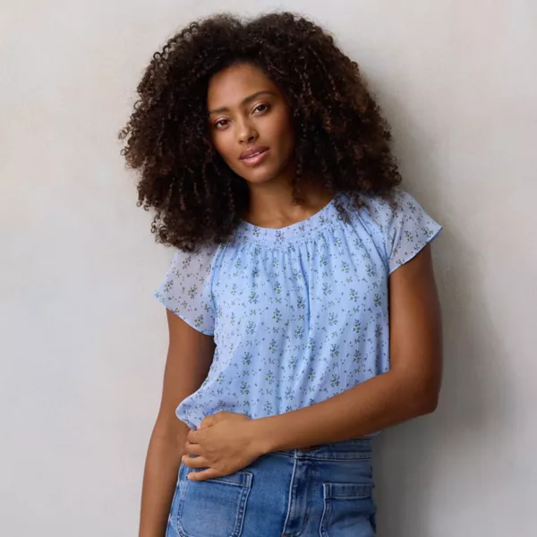 Женский топ-ракушка с присборенным воротом Lc Lauren Conrad, цвет blue quilted ditzy
Женский топ-ракушка с присборенным воротом Lc Lauren Conrad, цвет blue quilted ditzy