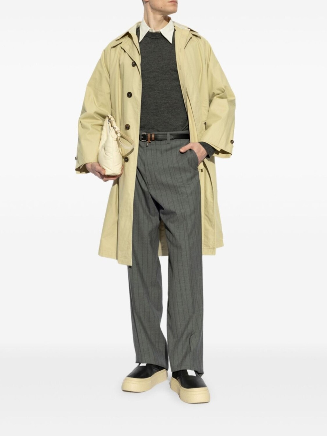 Шерстяной джемпер с круглым вырезом от Maison Margiela, серый
Шерстяной джемпер с круглым вырезом от Maison Margiela, серый