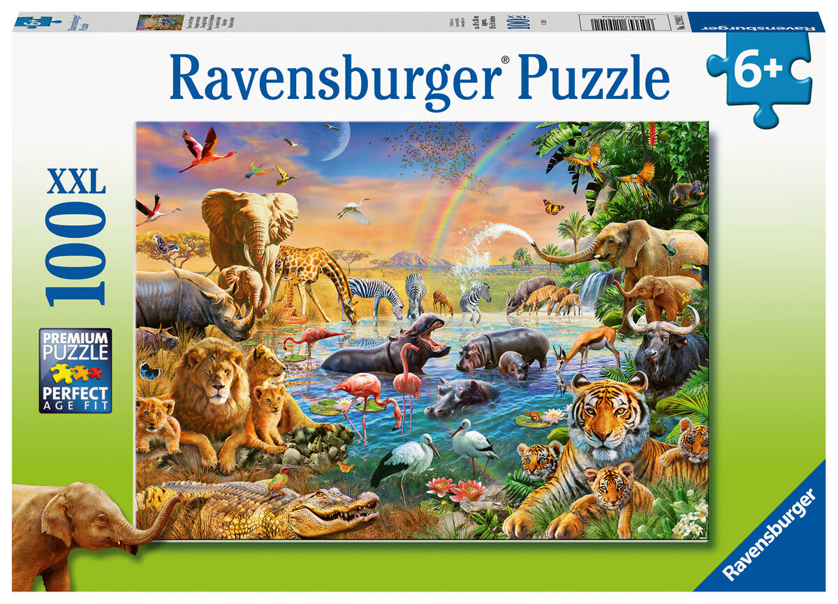 Пазл Ravensburger детский XXL Jungle Well, 100 шт.
Пазл Ravensburger детский XXL Jungle Well, 100 шт.