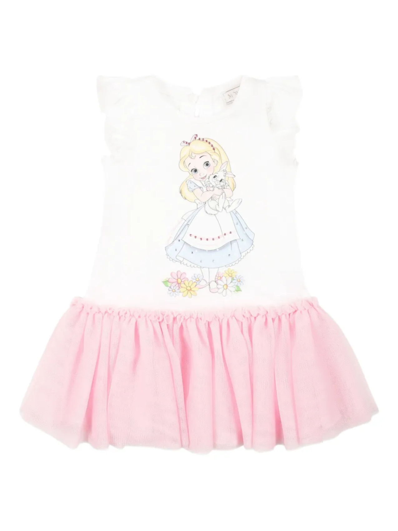 Платье из хлопка Monnalisa, белый 
Платье из хлопка Monnalisa, белый