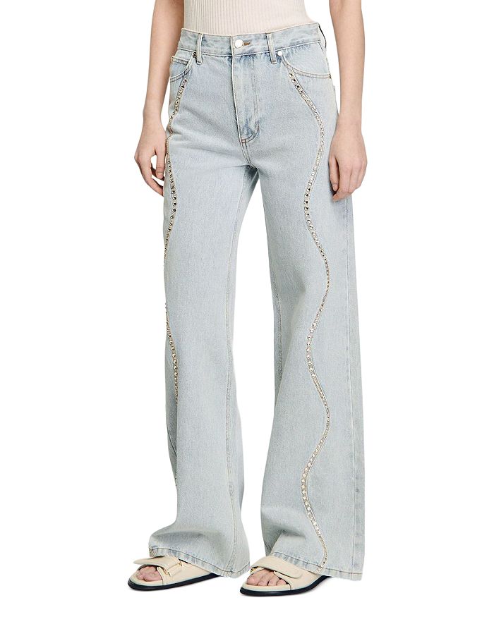 Джинсы со стразами и полосками в светло-голубом цвете Jean Sandro, синий
Джинсы со стразами и полосками в светло-голубом цвете Jean Sandro, синий
