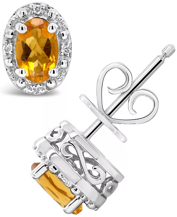 Серьги-Гвоздики с драгоценными камнями и бриллиантами из стерлингового серебра Macy'S, citrine
Серьги-Гвоздики с драгоценными камнями и бриллиантами из стерлингового серебра Macy'S, citrine