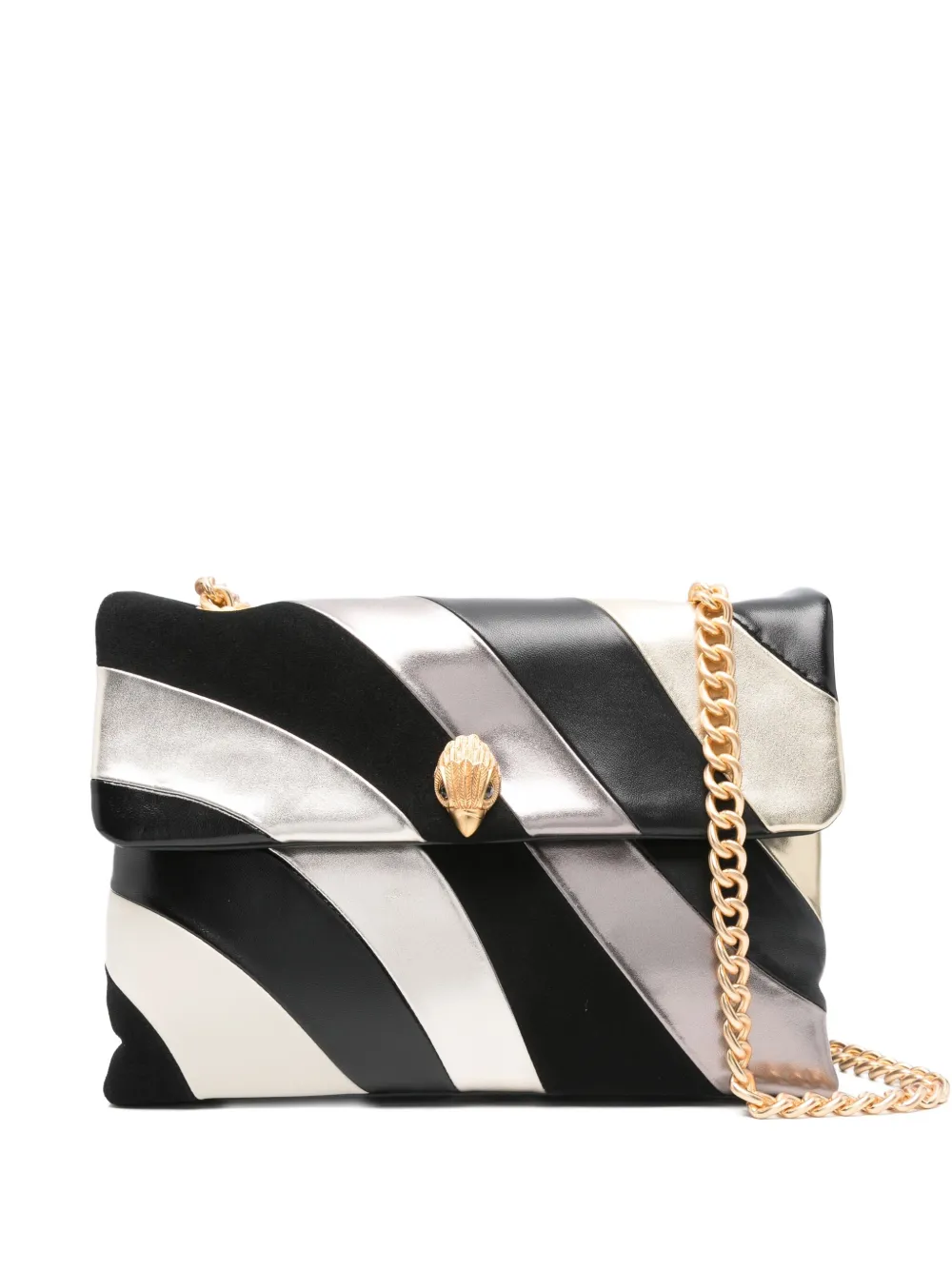 Сумка через плечо в полоску с логотипом Kurt Geiger London, черный 
Сумка через плечо в полоску с логотипом Kurt Geiger London, черный