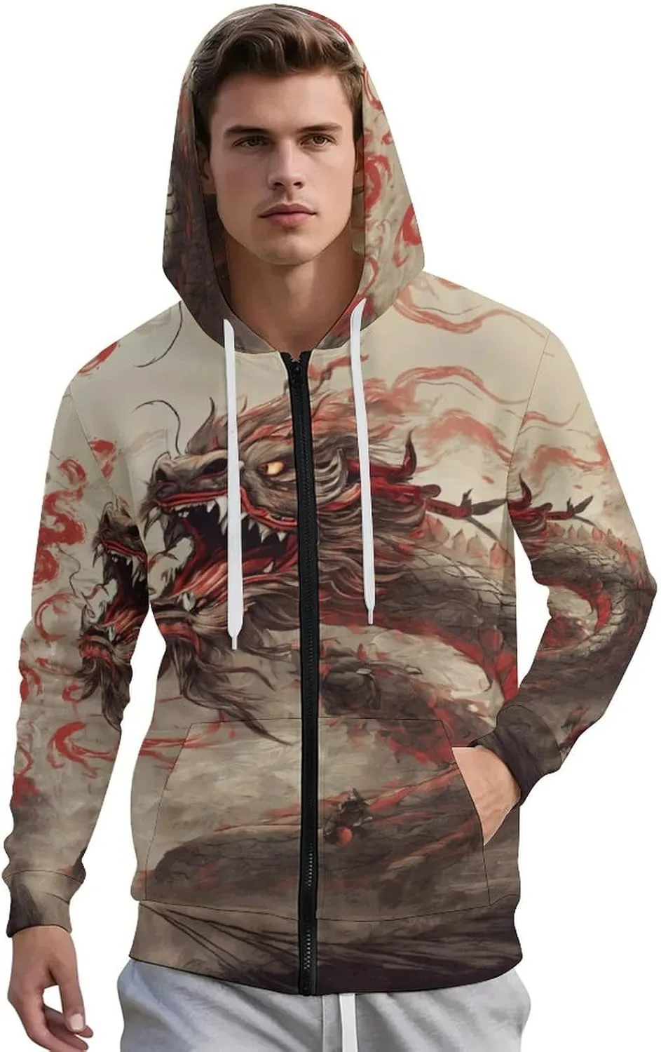 Толстовка Zakqeik Dragons для мужчин, легкая, с длинными рукавами, на молнии, с капюшоном и карманами
Толстовка Zakqeik Dragons для мужчин, легкая, с длинными рукавами, на молнии, с капюшоном и карманами