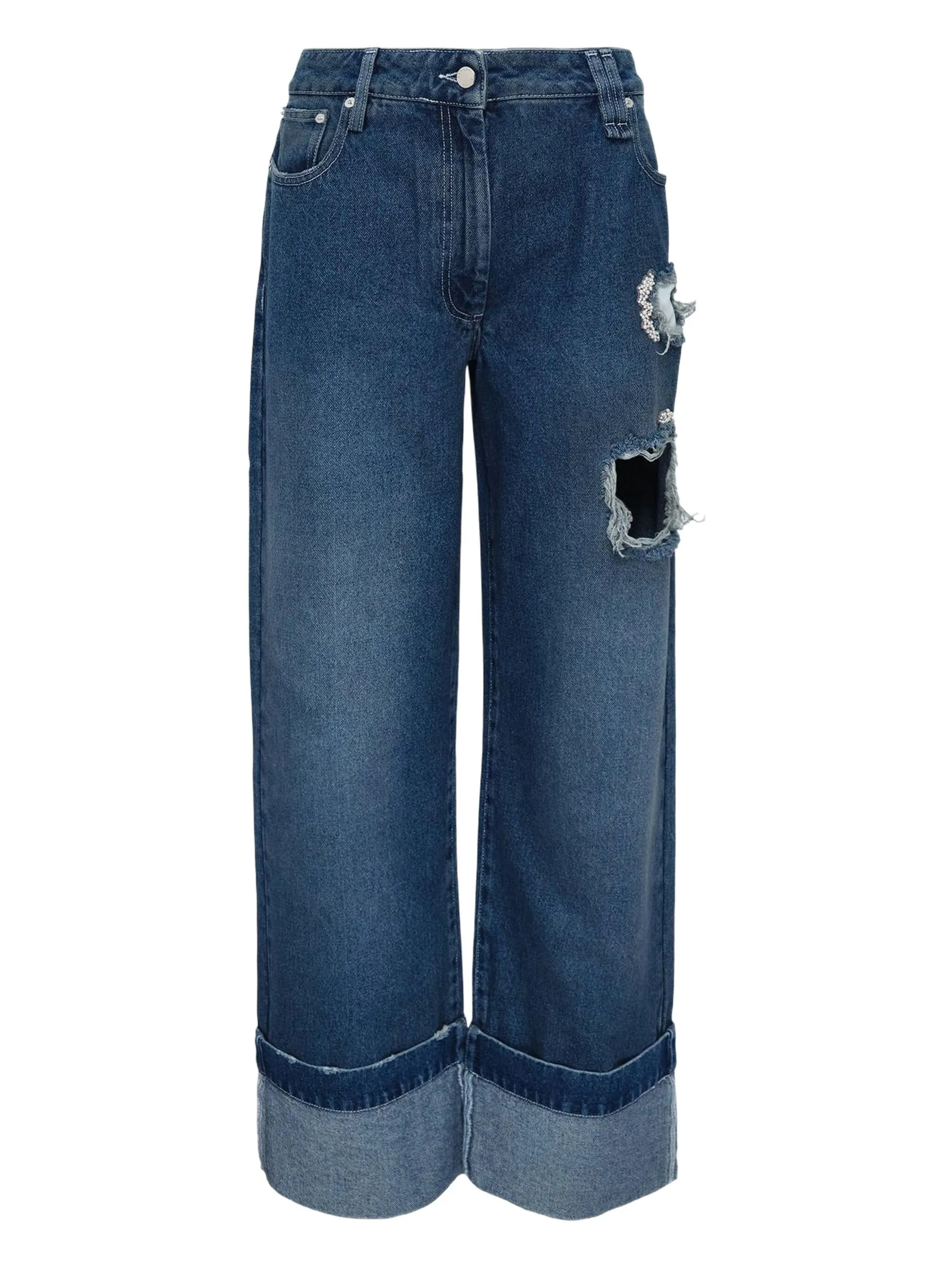 Джинсы с эффектом потертости Simone Rocha, синий
Джинсы с эффектом потертости Simone Rocha, синий