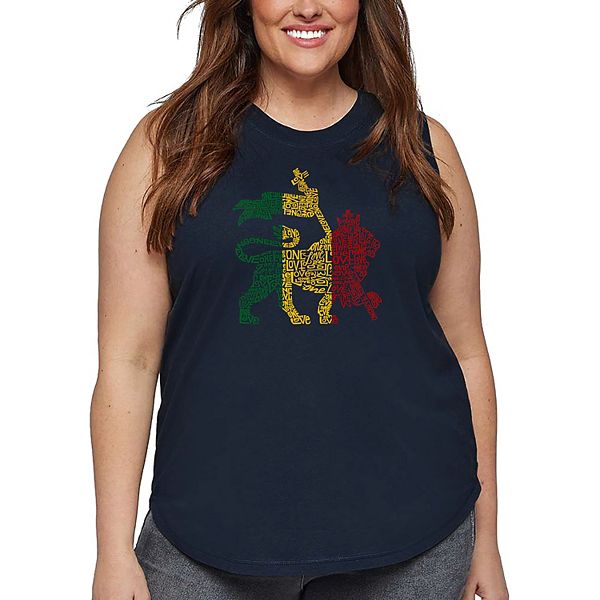 Женский топ плюс сайз с принтом Rasta Lion One Love La Pop Art, Navy
Женский топ плюс сайз с принтом Rasta Lion One Love La Pop Art, Navy