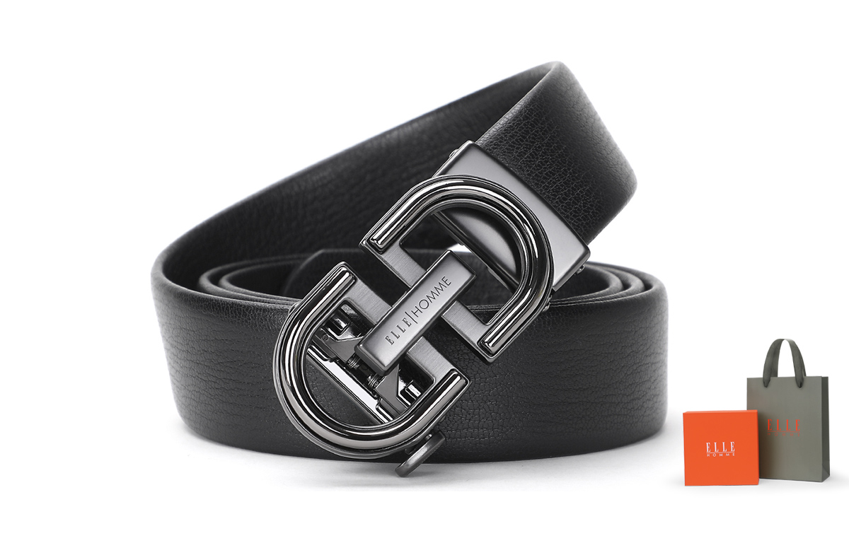 ELLE HOMME Мужской ремень с автоматической пряжкой из натуральной кожи черный шириной 3.7 см, Black
ELLE HOMME Мужской ремень с автоматической пряжкой из натуральной кожи черный шириной 3.7 см, Black