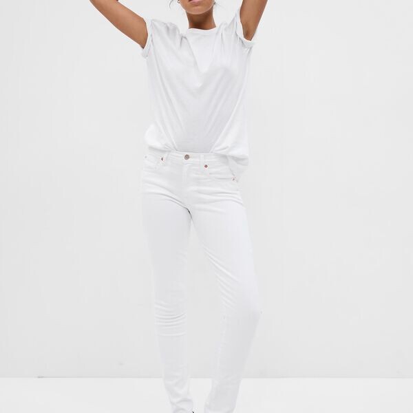 Джинсы средней посадки обтягивающие Gap, белый
Джинсы средней посадки обтягивающие Gap, белый