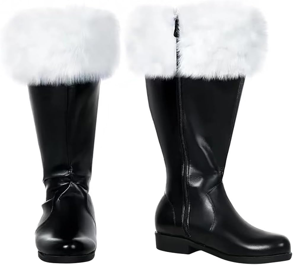 Мужские ботинки Санта-Клауса с белыми плюшевыми манжетами для рождественского костюма Ace Shock
Мужские ботинки Санта-Клауса с белыми плюшевыми манжетами для рождественского костюма Ace Shock