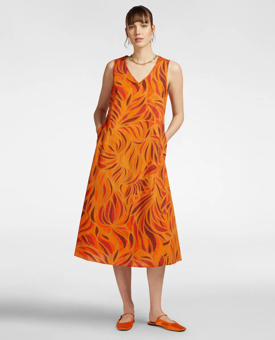 Эластичное хлопковое платье с принтом Elena Miró, оранжевый
Эластичное хлопковое платье с принтом Elena Miró, оранжевый