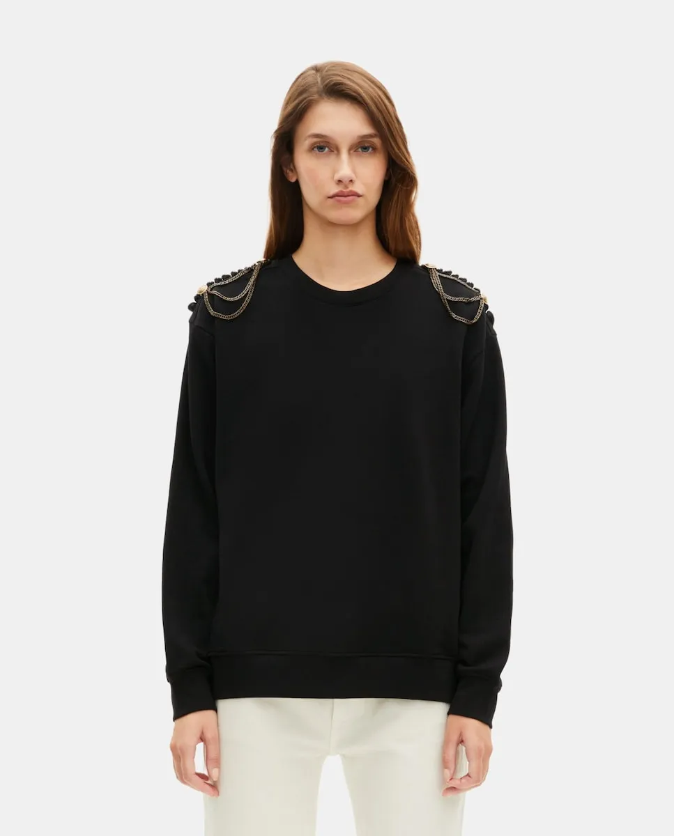 Женская толстовка с металлическими деталями The Kooples, черный
Женская толстовка с металлическими деталями The Kooples, черный