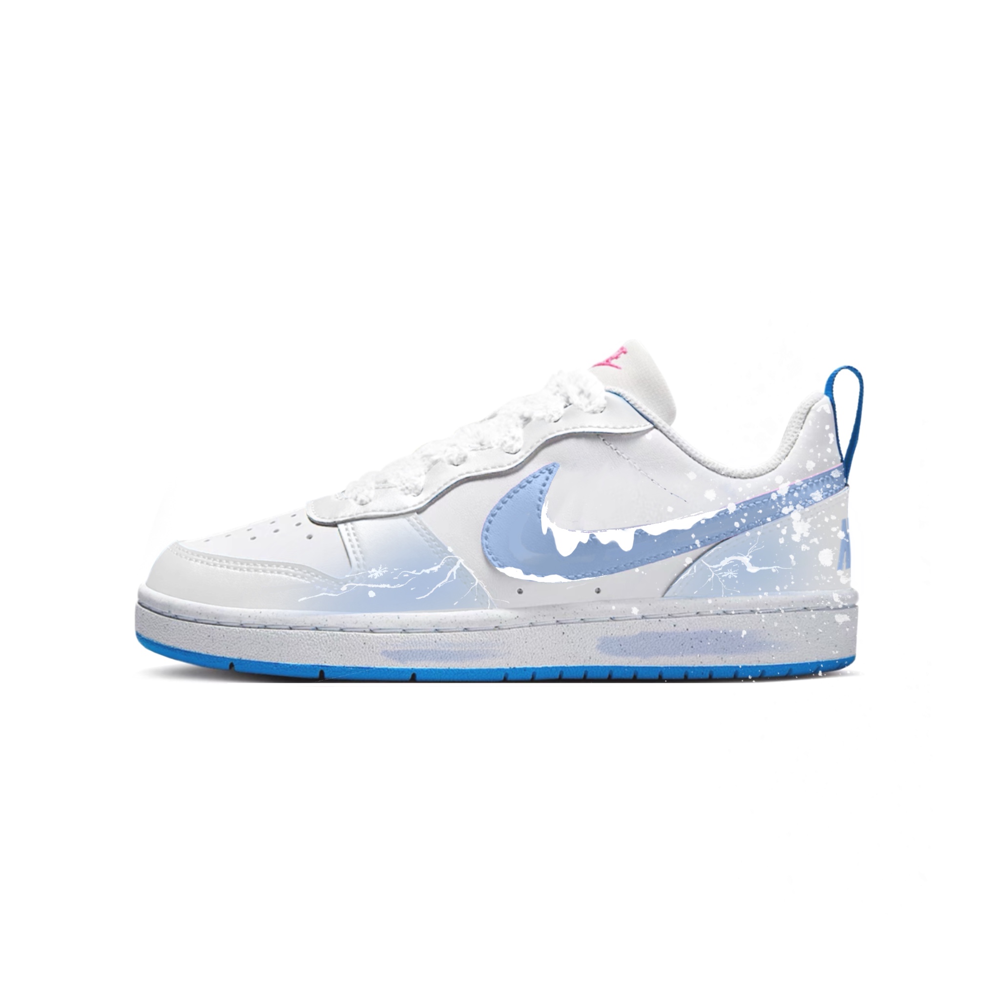 Nike Детские низкие скейтбордистские кроссовки Court Borough Blizzard, противоскользящие и износостойкие, белые с синим рисунком, унисекс
Nike Детские низкие скейтбордистские кроссовки Court Borough Blizzard, противоскользящие и износостойкие, белые с синим рисунком, унисекс