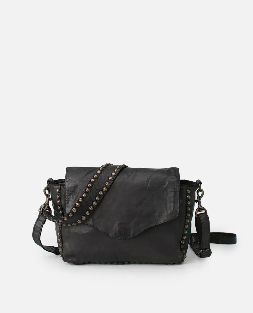 Хобо из мытой овчины растительного дубления с заклепками Biba, черный
Хобо из мытой овчины растительного дубления с заклепками Biba, черный