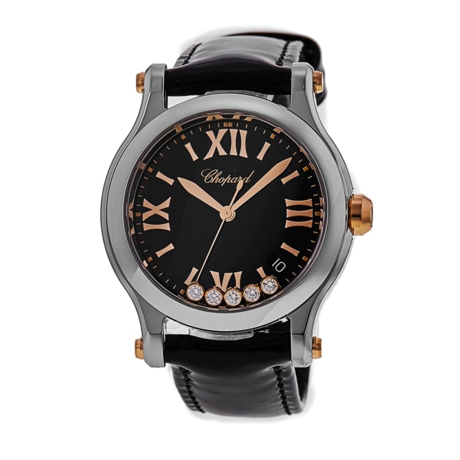 Chopard Happy Sport Medium 36 мм черный бриллиантовый циферблат женские часы кожаный ремешок 278582-6014
Chopard Happy Sport Medium 36 мм черный бриллиантовый циферблат женские часы кожаный ремешок 278582-6014