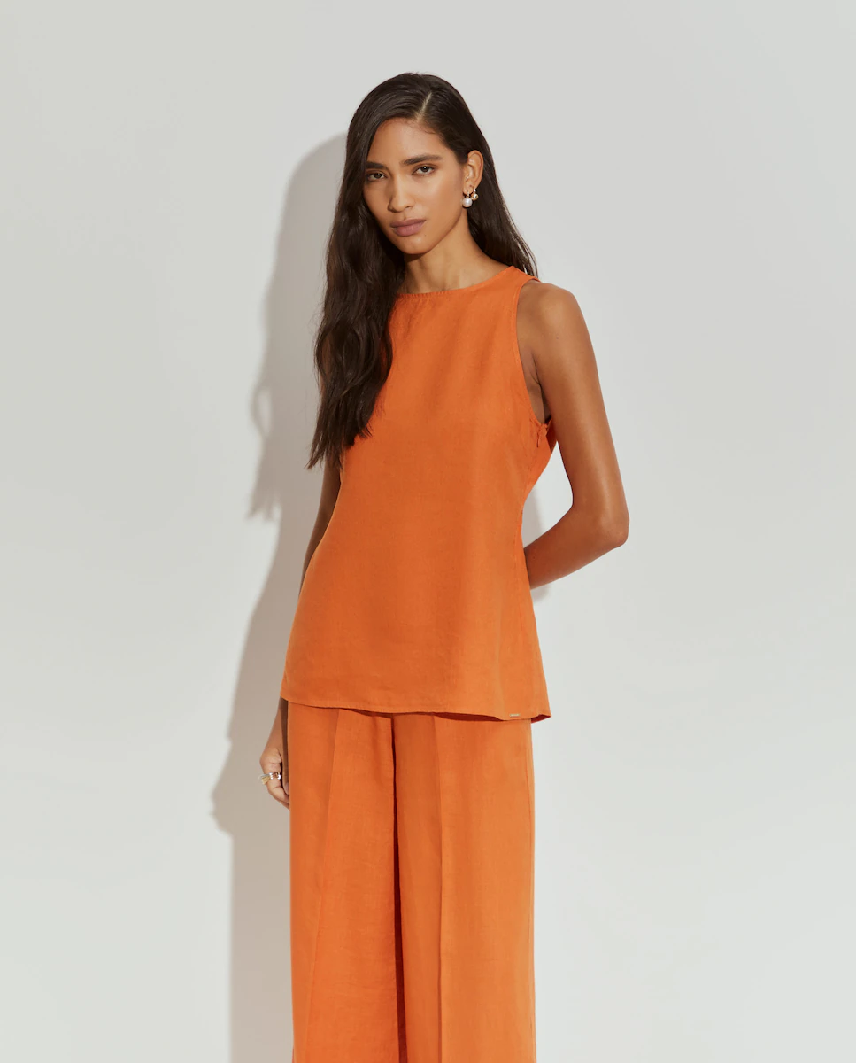 Льняной топ без рукавов Lion of Porches, оранжевый
Льняной топ без рукавов Lion of Porches, оранжевый