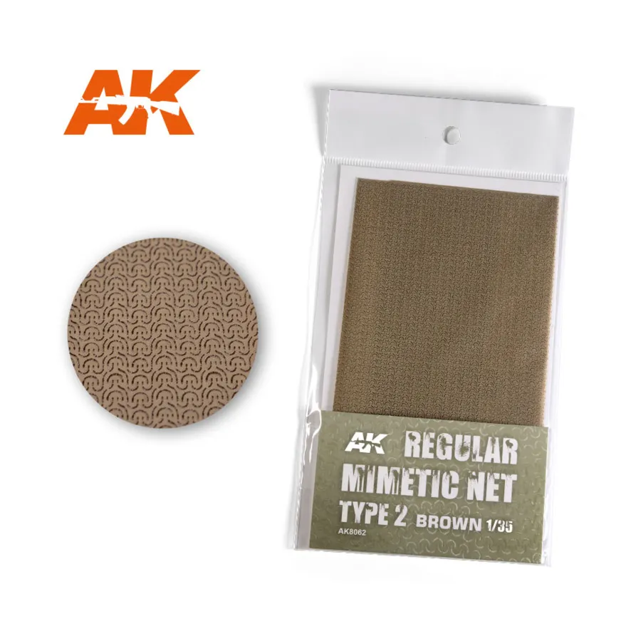Миметическая сетка, тип 2 – коричневая, Regular Mimetic Net (AK-Interactive)
Миметическая сетка, тип 2 – коричневая, Regular Mimetic Net (AK-Interactive)