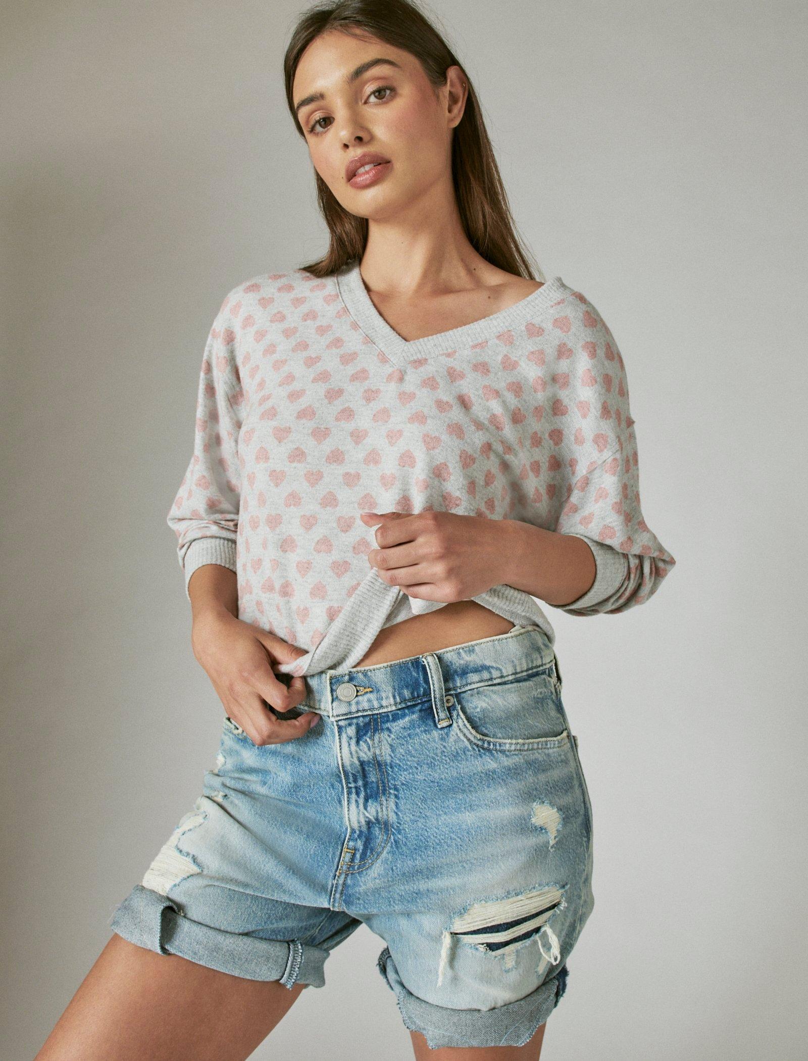 Lucky Brand Женская футболка с длинным рукавом и V-образным вырезом, темно-серый
Lucky Brand Женская футболка с длинным рукавом и V-образным вырезом, темно-серый