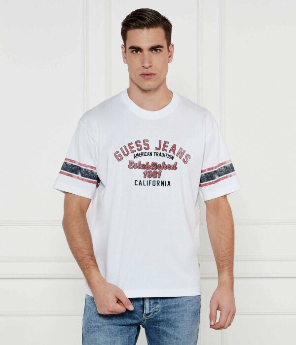 Футболка мужская Guess Jeans свободного кроя винтажная, белый
Футболка мужская Guess Jeans свободного кроя винтажная, белый