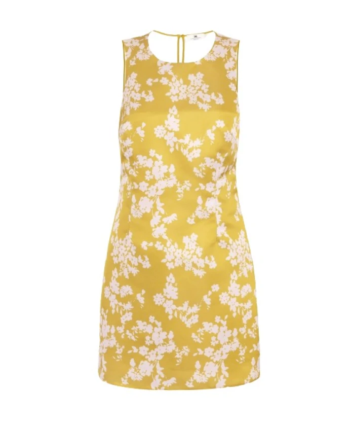 Платье-Халат без рукавов с цветочным узором Elisabetta Franchi, желтый
Платье-Халат без рукавов с цветочным узором Elisabetta Franchi, желтый