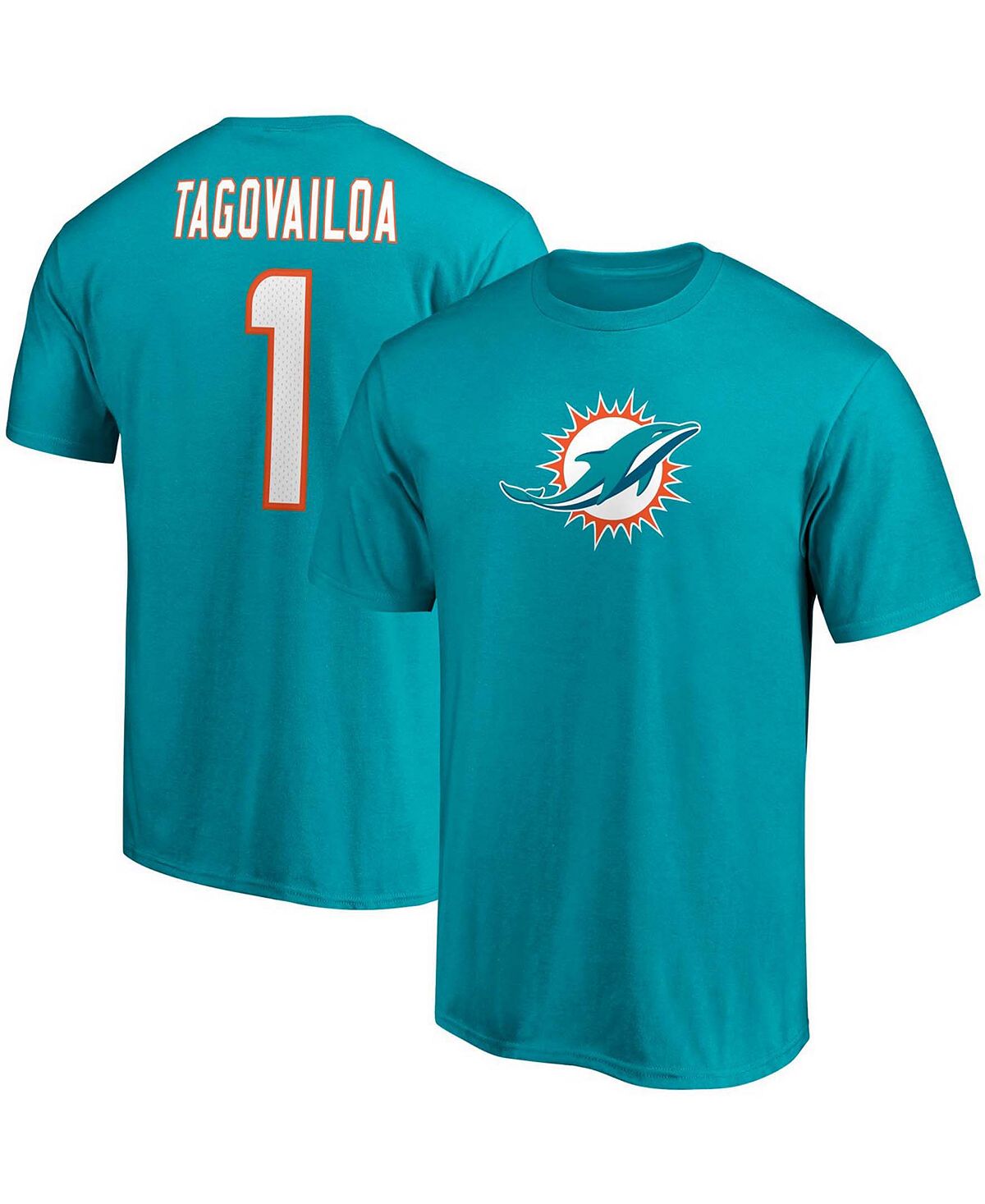 Мужская футболка Tua Tagovailoa Aqua Miami Dolphins со значком игрока, именем и номером Fanatics
Мужская футболка Tua Tagovailoa Aqua Miami Dolphins со значком игрока, именем и номером Fanatics