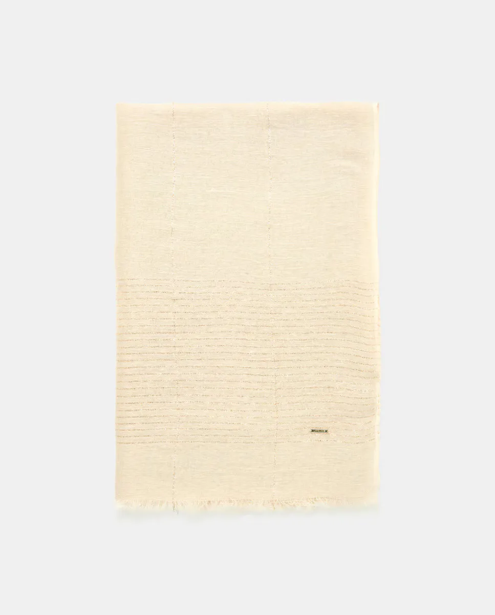 Шарф из льна с полосками люрекса Latouche, бежевый
Шарф из льна с полосками люрекса Latouche, бежевый