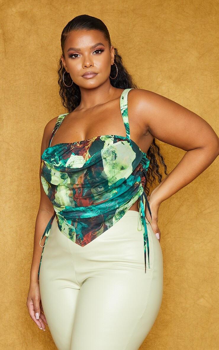 PrettyLittleThing Зеленый многослойный корсетный топ из сетки с абстрактным принтом Plus
PrettyLittleThing Зеленый многослойный корсетный топ из сетки с абстрактным принтом Plus