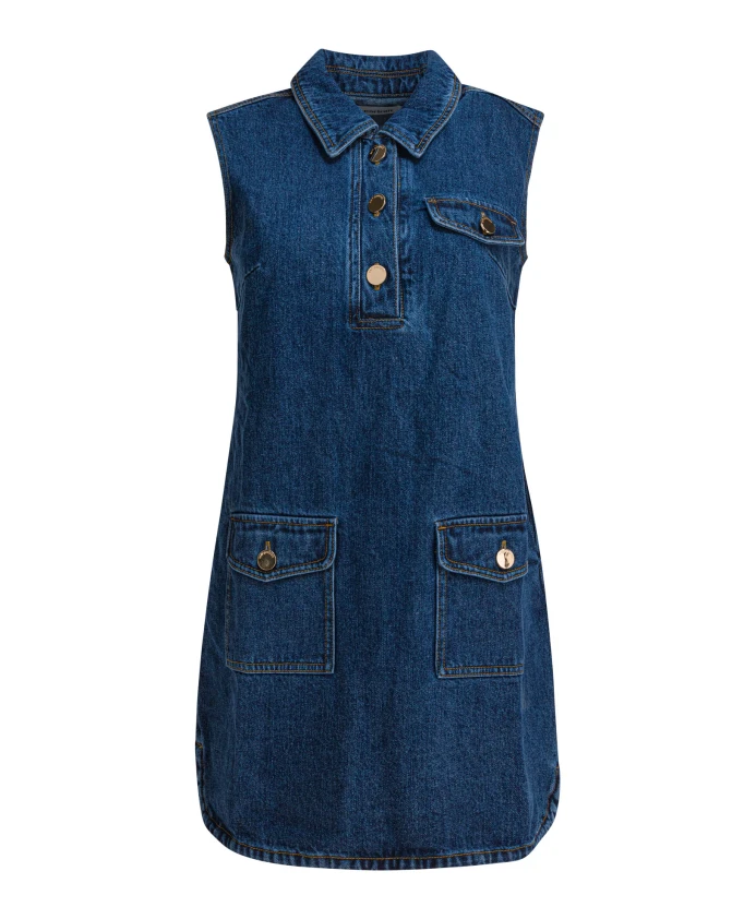 Синее джинсовое мини-платье без рукавов Self Portrait, синий
Синее джинсовое мини-платье без рукавов Self Portrait, синий