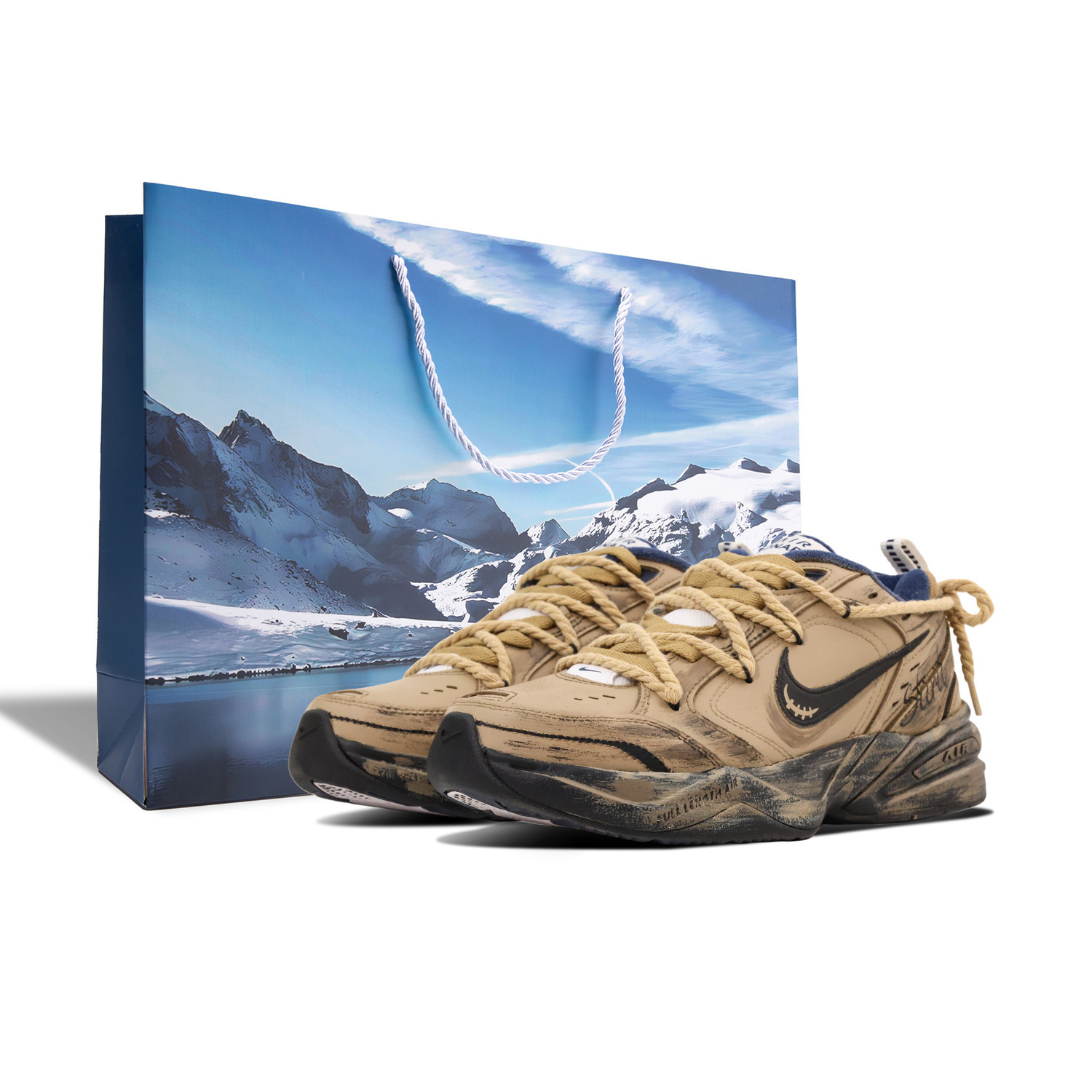 Nike Air Monarch 4 Ruined City Relics, кроссовки на низкой подошве из ткани Shopping Bag, нескользящие, массивные, унисекс, коричневый черный
Nike Air Monarch 4 Ruined City Relics, кроссовки на низкой подошве из ткани Shopping Bag, нескользящие, массивные, унисекс, коричневый черный