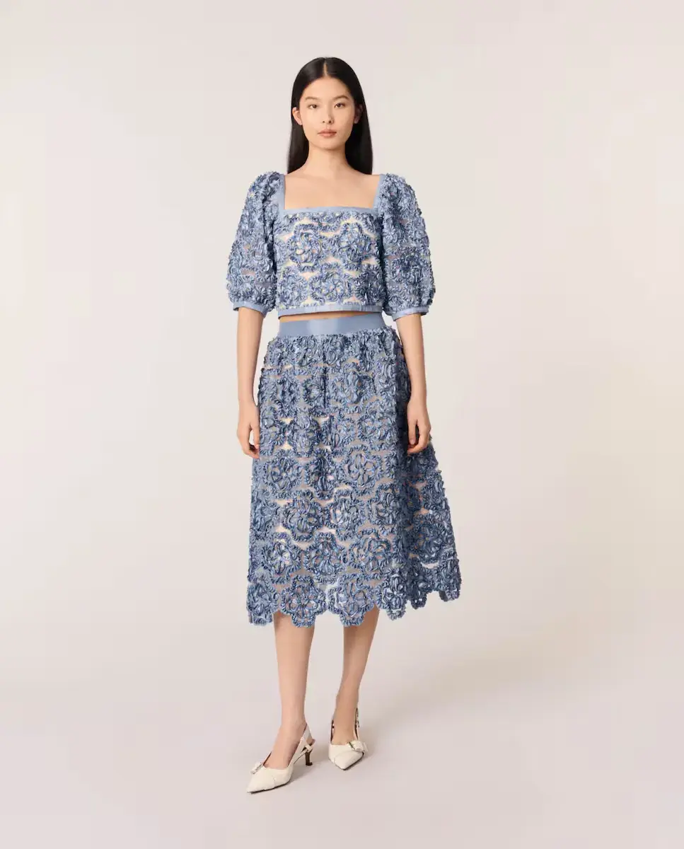Юбка миди из органзы с цветочным мотивом Maje, синий
Юбка миди из органзы с цветочным мотивом Maje, синий